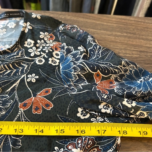 ❤️ Zara Floral Long Sleeve Dress - Black, Blue, Orange M - Picture 7 of 12